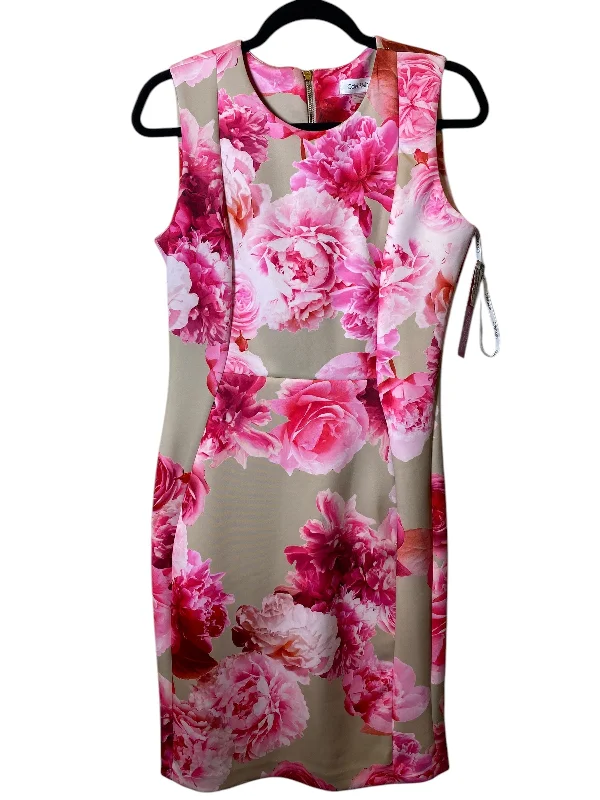 women's casual dressesDress Casual Midi By Calvin Klein In Floral Print, Size: M