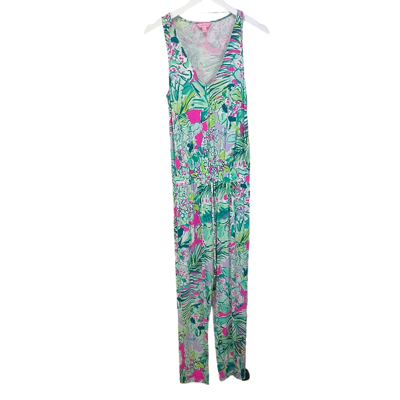 women's jumpsuits for apple-shaped bodiesJumpsuit Designer By Lilly Pulitzer In Green, Size: Xs