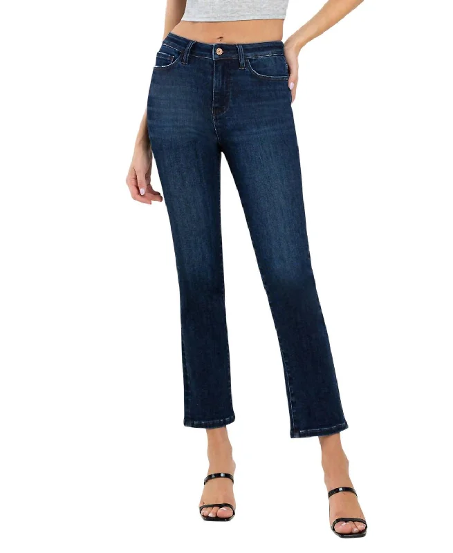 women's mom jeans denimHigh Rise Ankle Slim Straight Jeans In Dark Wash