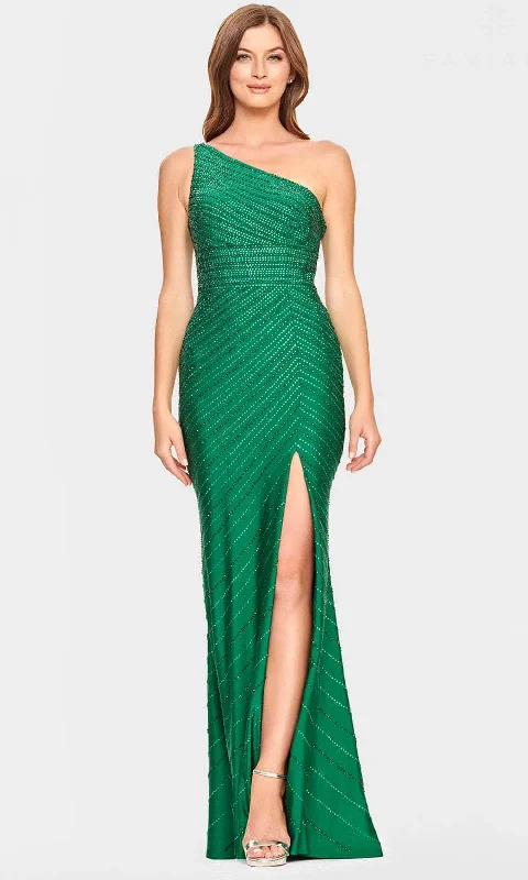 women's maximalist dressesFaviana S10805 - Beaded One Shoulder Evening Gown