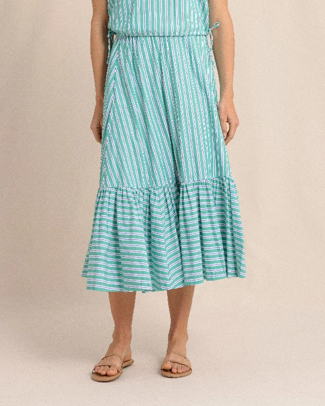 women's sustainable striped skirtsPeyton Midi Skirt