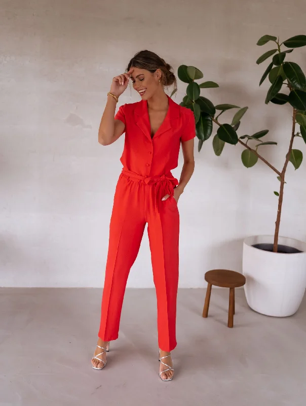 women's jumpsuits with round necksCoral Rico Jumpsuit