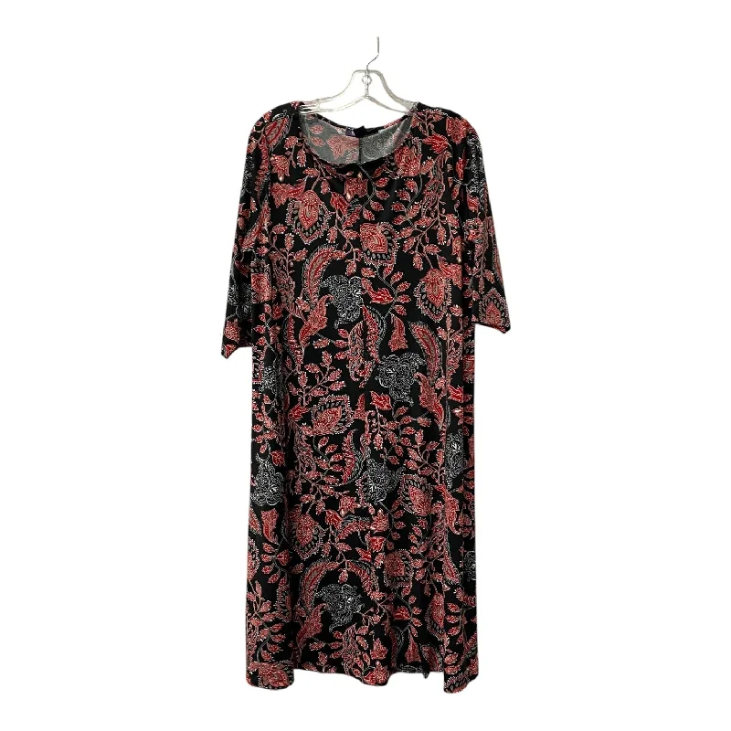 women's club dressesDress Casual Midi By Roamans In Black & Red, Size:M