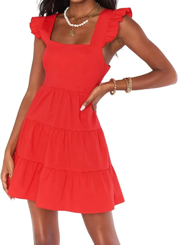 women's party dressesLovely Mini Dress in Cherry Poplin