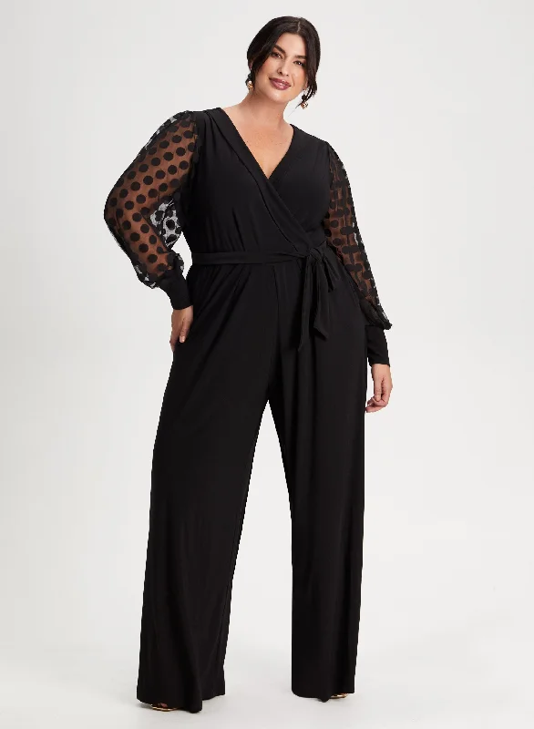 women's jumpsuits with zippersCrossover Detail Wide Leg Jumpsuit