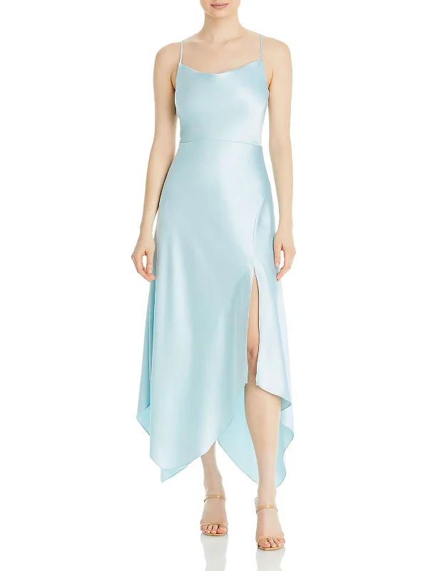 women's limited-edition dressesWomens Satin Drape Midi Dress