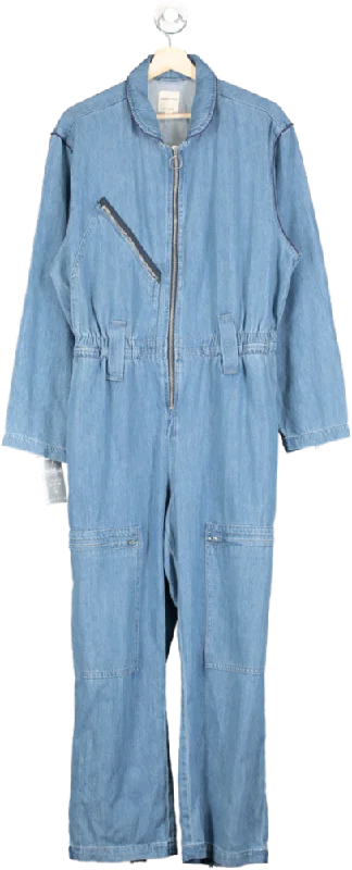 women's jumpsuits for hourglass figuresSeventy + Mochi Blue Denim Jumpsuit UK L