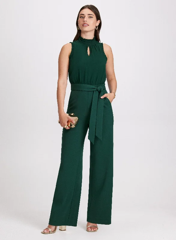 women's jumpsuits with pocketsKeyhole Detail Sleeveless Jumpsuit