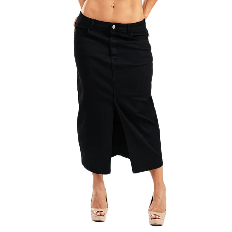 women's silk skirtsGUJ7071BK, Gusto - Women's Long Skirt (S-XL)