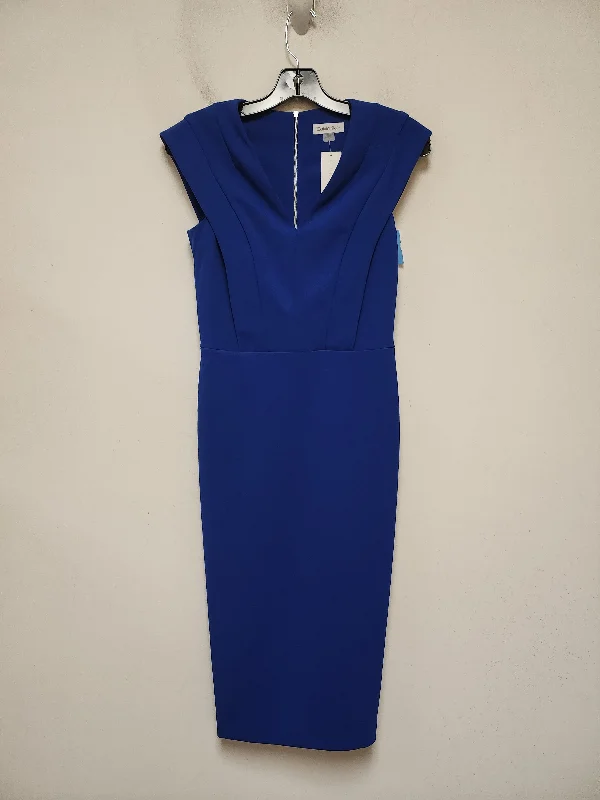 women's affordable dressesDress Casual Midi By Calvin Klein In Blue, Size: Xs