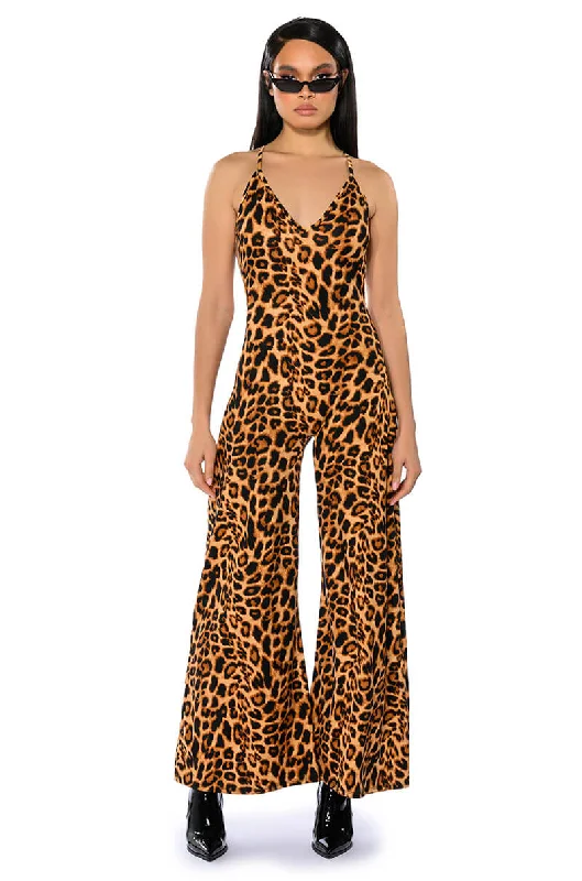 women's jumpsuits for casual gatheringsLEOPARD MAKES ME HAPPY JUMPSUIT