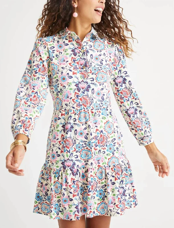 women's limited-edition dressesHenley Dress in Mini Floral Chintz Cream