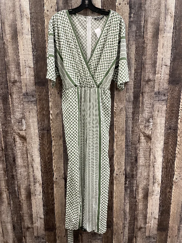 women's jumpsuits with spaghetti strapsJumpsuit By Cme In Green & White, Size: Xl