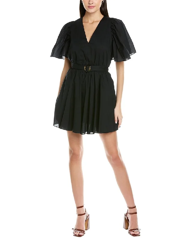 women's curve-hugging dressesBlack Halo Short Sleeve Keeno Mini Dress