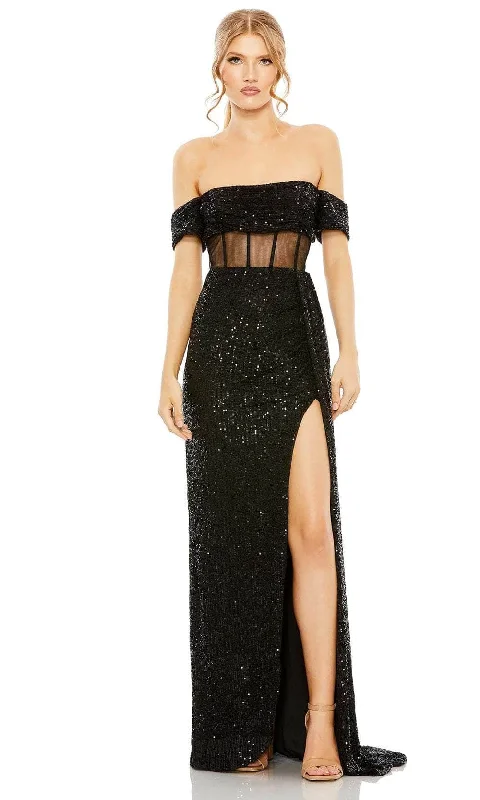 women's stretchy dressesMac Duggal 11665 - Off-Shoulder Sequin Evening Dress