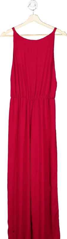 women's jumpsuits with flutter sleevesZack London Red Split Leg Jumpsuit L