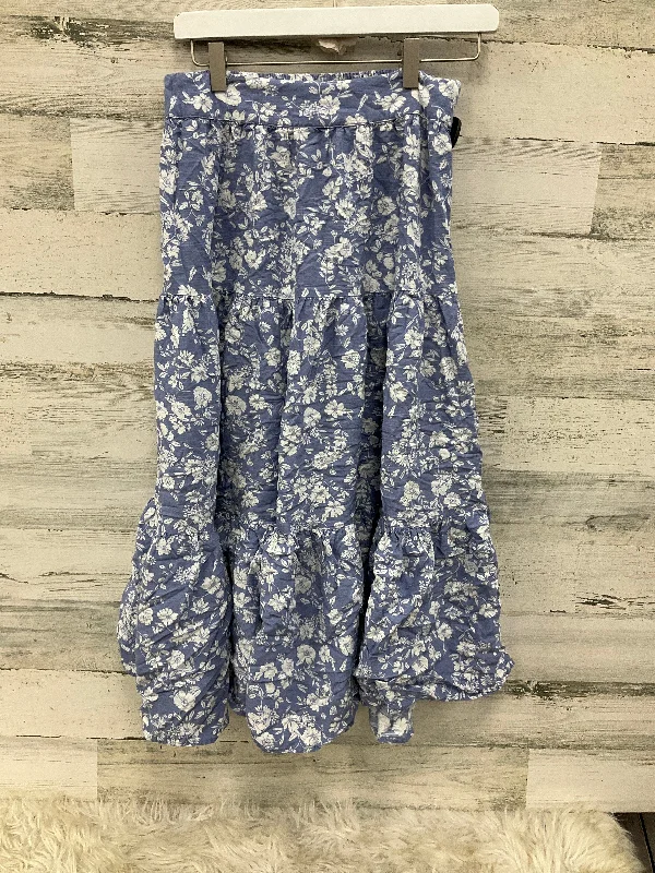 women's stretch skirtsSkirt Midi By Lc Lauren Conrad In Blue & White, Size: Xs