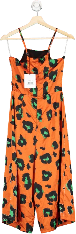 women's jumpsuits for affordable luxuryGlamorous Orange Leopard Printed JUMPSUIT UK 8