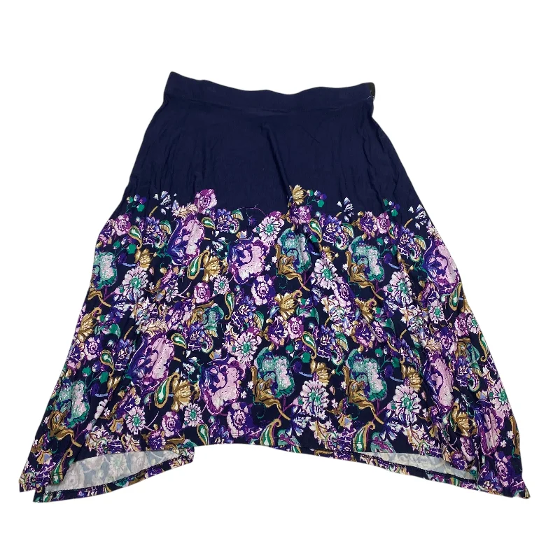 women's floral skirtsSkirt Midi By Dana Buchman In Blue, Size: L