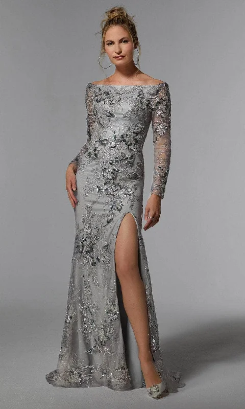 women's sustainable dressesMGNY By Mori Lee 72938 - Sequin Embroidered Evening Gown