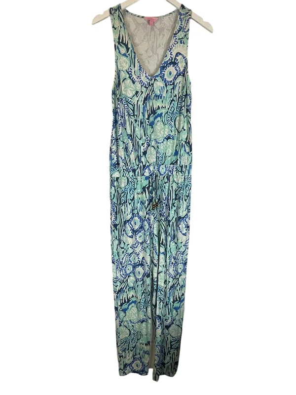 women's jumpsuits for laid-back looksBlue Jumpsuit Designer Lilly Pulitzer, Size S