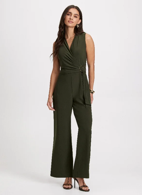 women's jumpsuits with neon colorsCrossover Sleeveless Jumpsuit