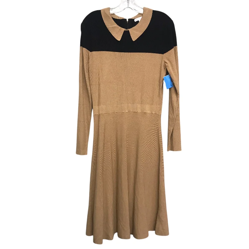 women's party dressesDress Casual Midi By New York And Co In Black & Tan, Size:M