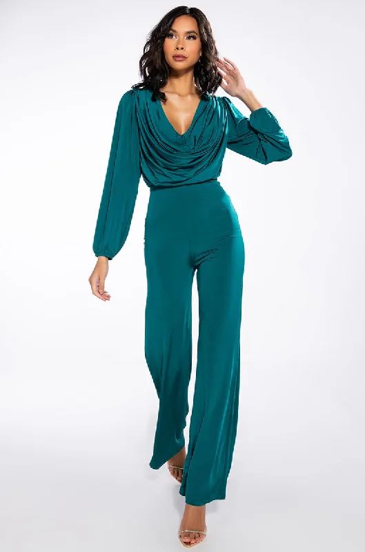 women's jumpsuits with rufflesA NIGHT TO REMEMBER LONG SLEEVE JUMPSUIT