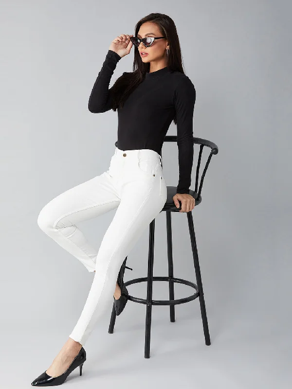 women's flare denim jeansCHASEstretch™ Women's White Skinny High Rise Denim Jeans