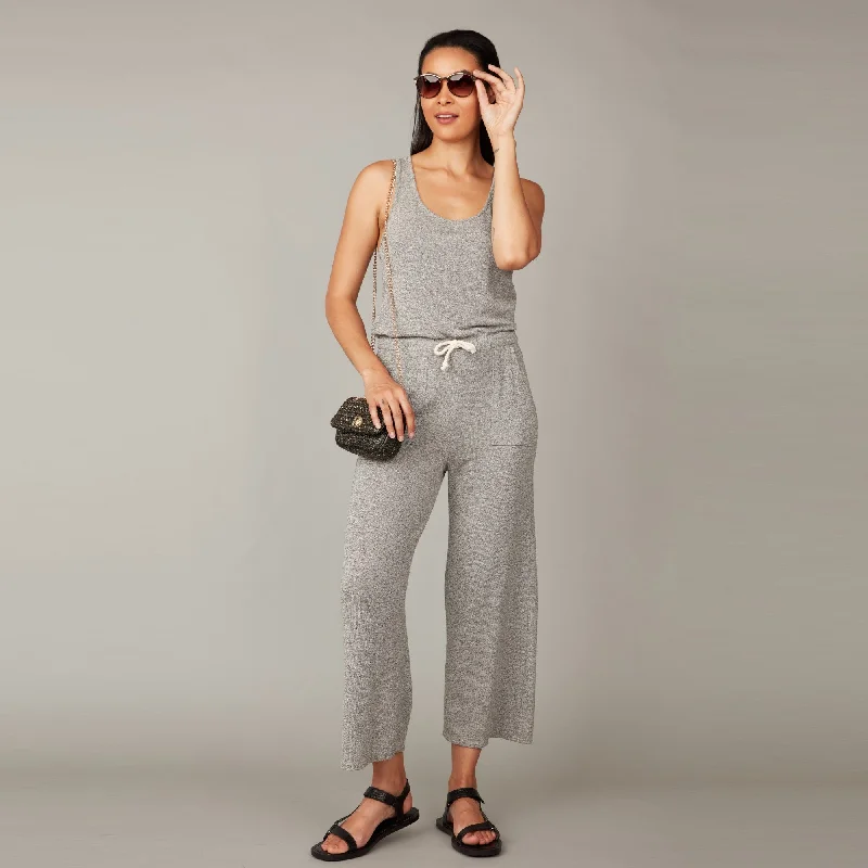 women's jumpsuits for ethical manufacturingMelange Viscose Knit Jumpsuit (Grey)