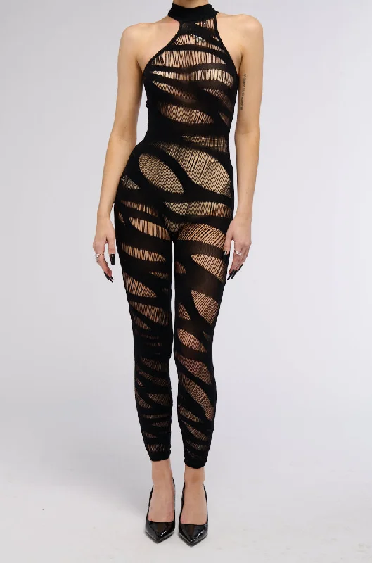 women's jumpsuits with floral printsWILD ONES BODYSTOCKING JUMPSUIT IN BLACK