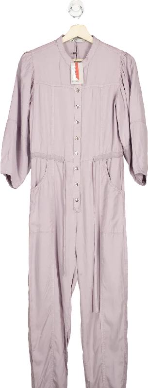 women's jumpsuits with rufflesOasis Dusky Pink Premium Tencel Jumpsuit UK 8