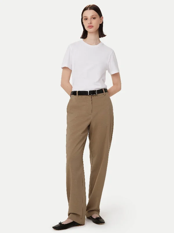 women's elegant pantsThe Jane Straight Pant in Taupe