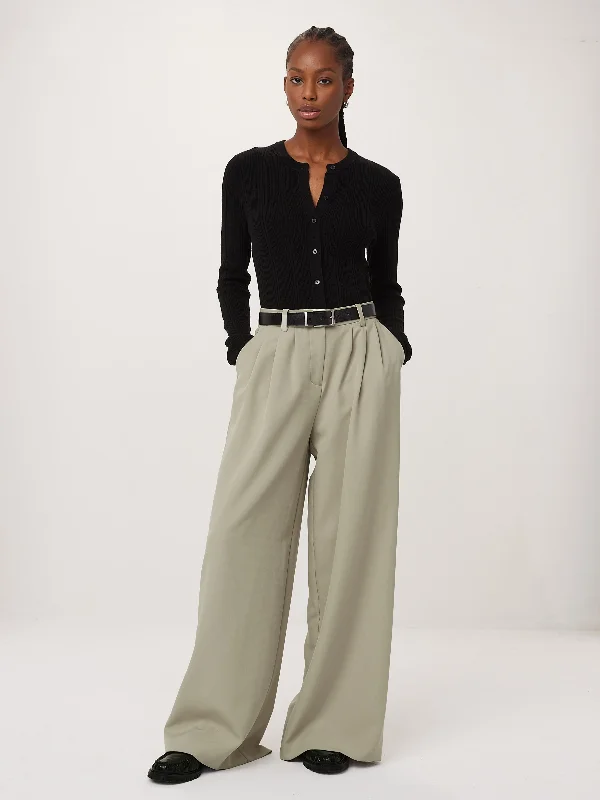 women's fall pantsThe Carmen Ultra-Wide Pant  in Light Greige