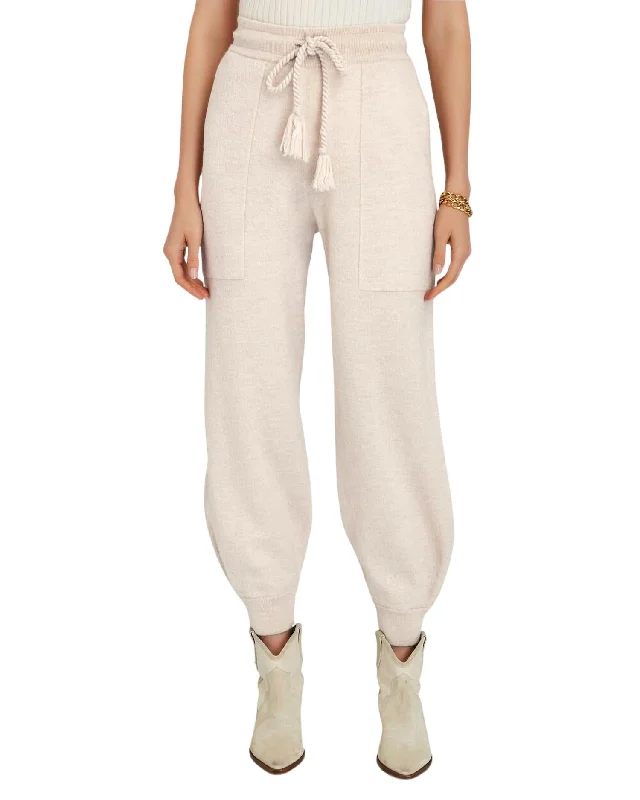 women's button-fly pantsAlfie Boiled Knit Wool Jogger In Ivory