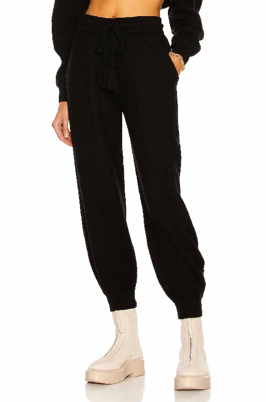 women's spandex pantsAlfie Boiled Knit Wool Jogger In Raven