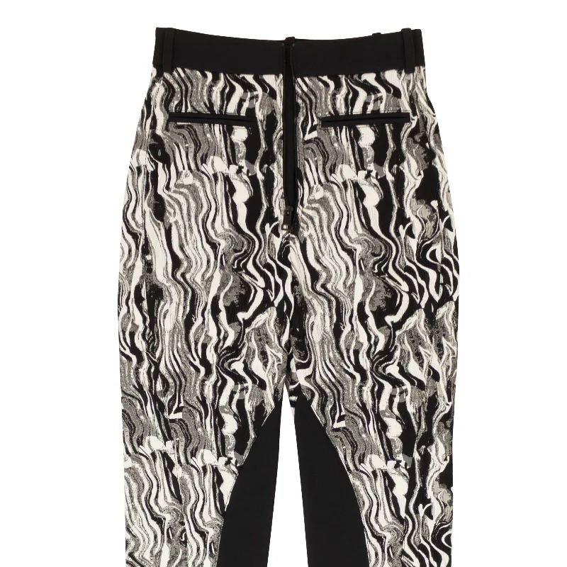 women's skiing pantsBlack & White Damaged Tapestry Pants