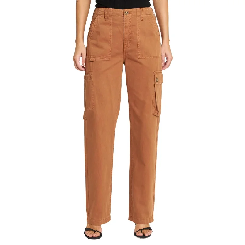 women's breathable pantsCassie Cargo High Rise Pant In Spicy Brown