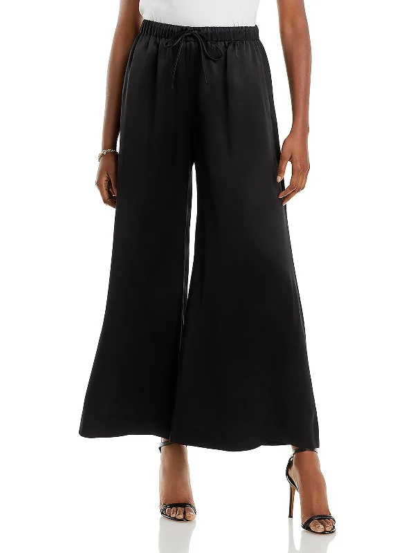 women's cotton pantsClorella Womens Satin Wide Leg Pants