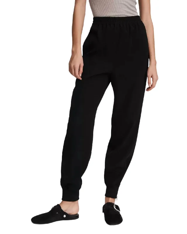 women's leather pantsCrepe Jogger In Black