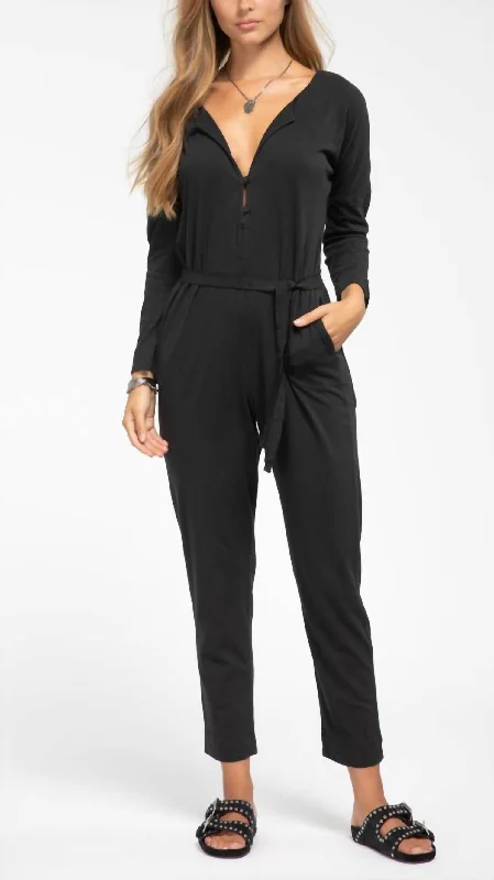 women's chic pantsFlight Suit In Black