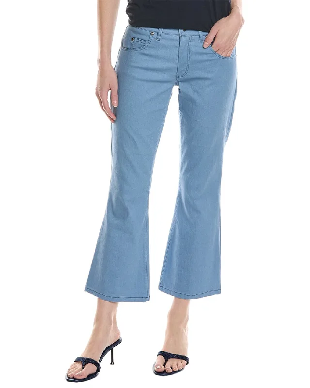 women's velvet pantsLola & Sophie Blue Crop Flare Jean