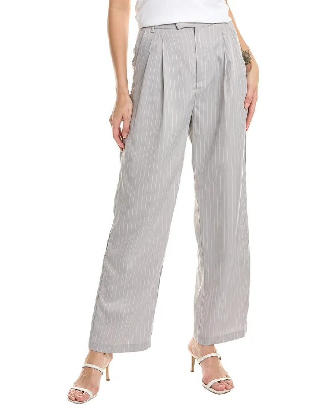 women's solid-color pantsLUXE ALWAYS Pinstripe Pleated Pant