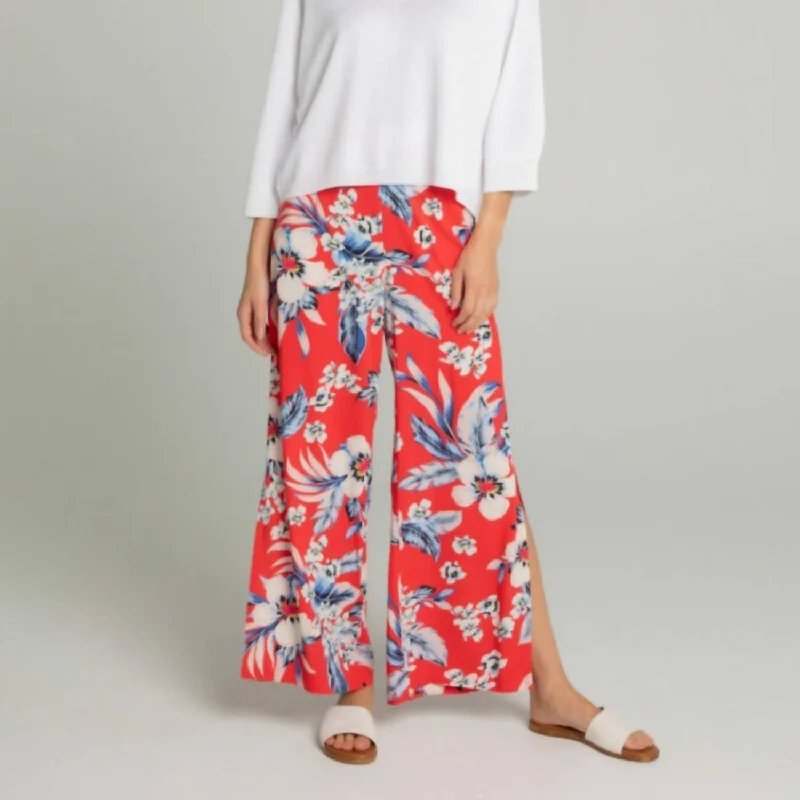 women's ankle-length pantsPalazzo Pant In Red Floral