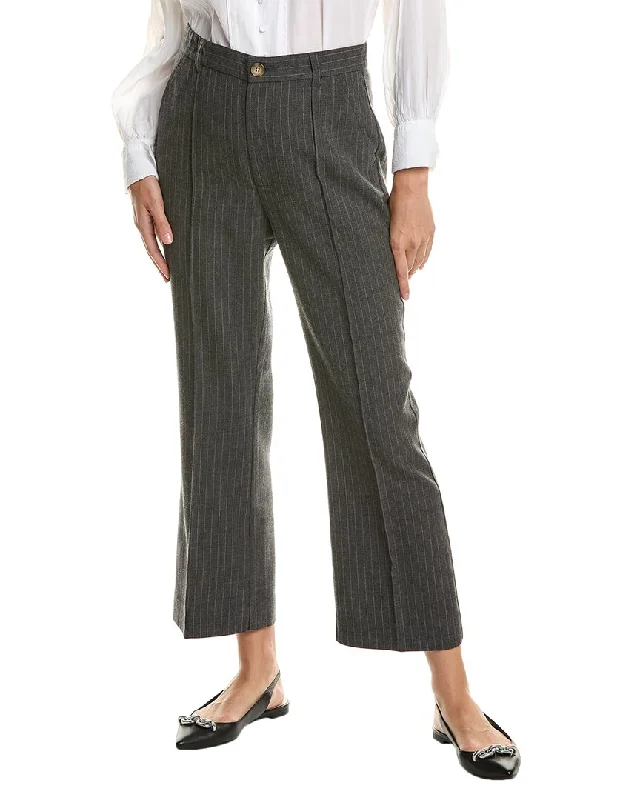 women's bell-bottom pantsTHE GREAT The Bell Wool-Blend Trouser