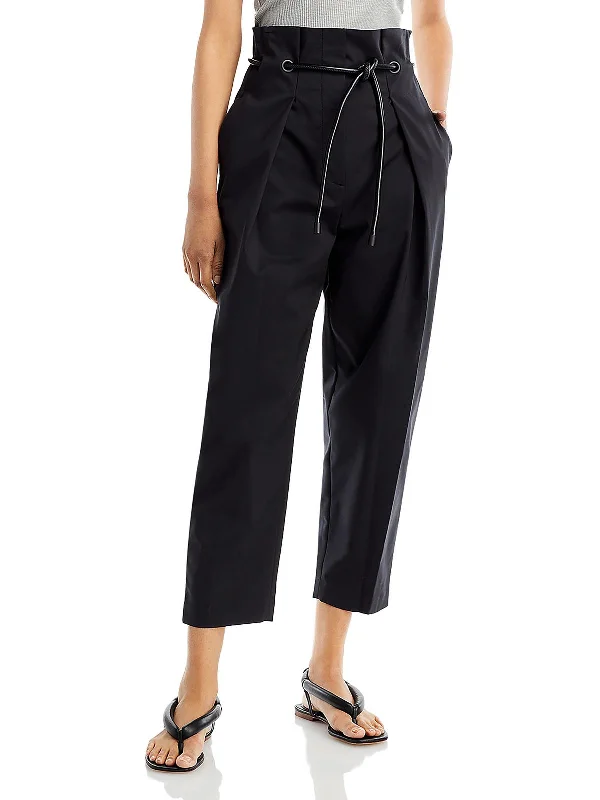 women's retro pantsWomens Pleated Cotton Straight Leg Pants