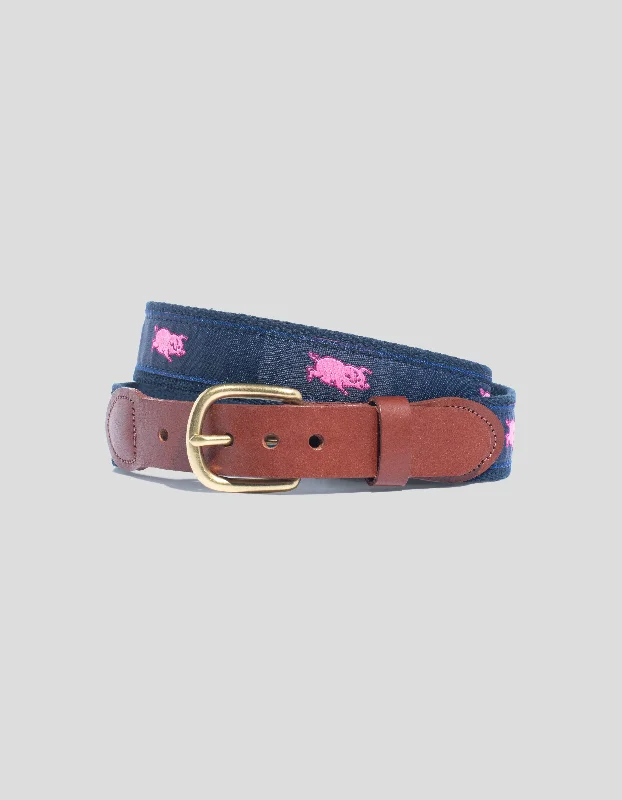 women's versatile dressesMOTIF BELT - RUNNING PIG