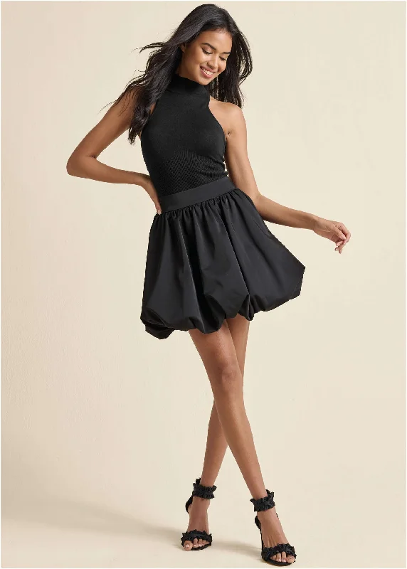 women's designer dressesTaffeta Bubble Skirt  - Black