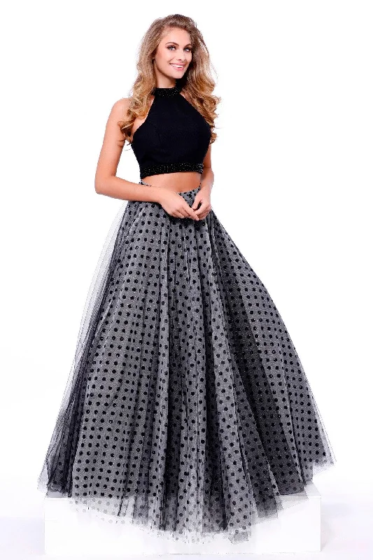 women's boho dressesBlack XS Nox Anabel 8204 Sleeveless Two Piece Prom Dress Sale