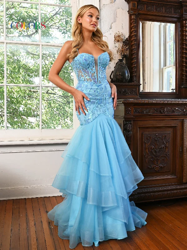 women's prom dressesColors 3212 Prom Long Spaghetti Strap Mermaid Formal Dress